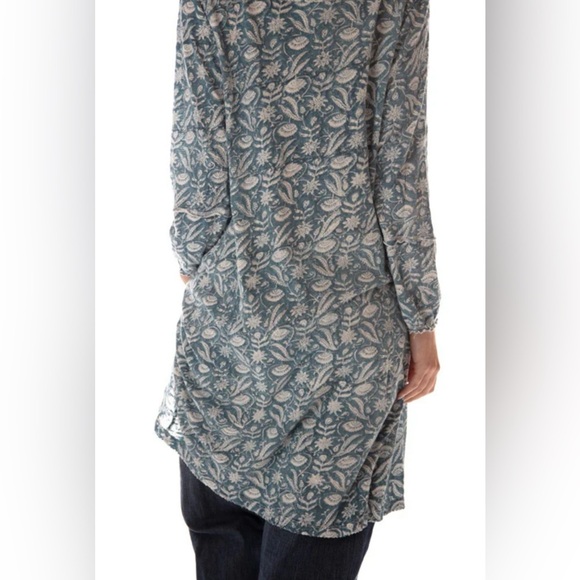 New! Magnolia Pearl Blue Birch Patterned Button Down Tunic 💙 RARE! Onesize - Picture 15 of 15